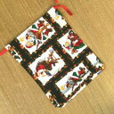 【入園準備】サンタクロースクリスマスラッピング巾着袋 /在庫1/30x40 /クリスマス プレゼント お祝い おもてなし ランチ お茶会 お誕生日 お祝い ...