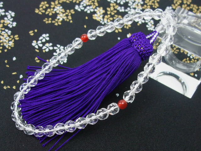 数珠PC新切子瑪瑙調仕立人絹頭房数...