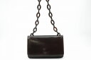 プラダ マドラス スウィング チェーン ショルダーバッグ フォーマル B7548 ロゴ MADRAS SWING レザー 茶 ブラウン PRADA 2221h