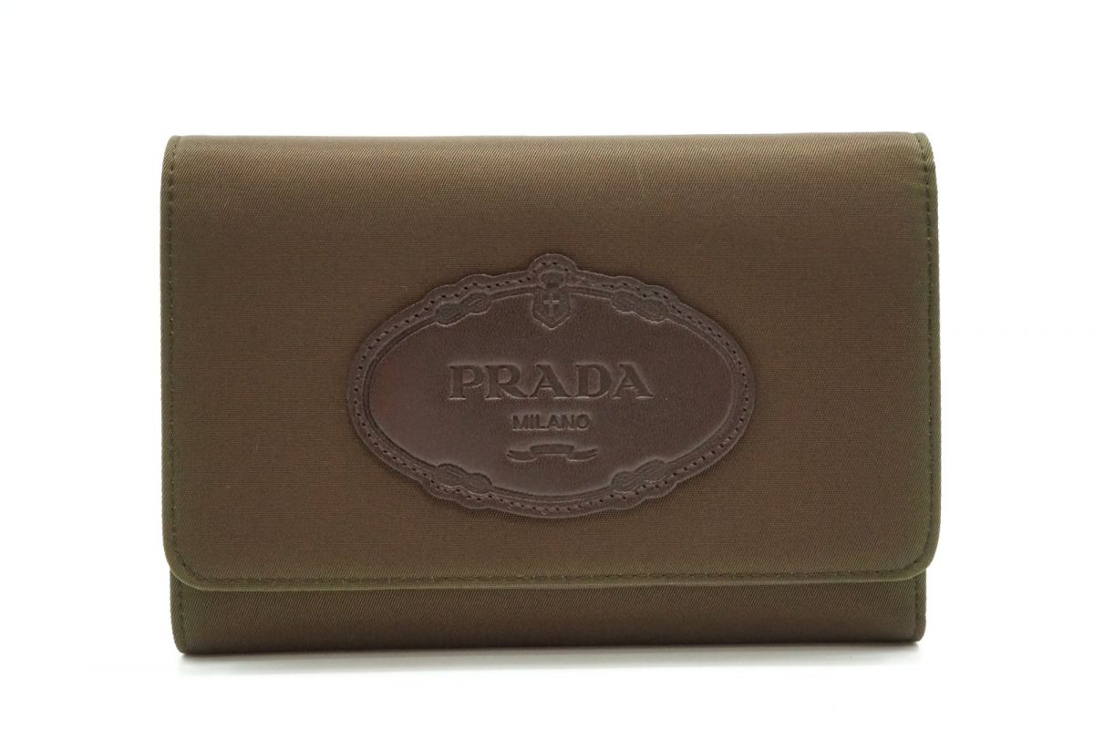 プラダ 財布（メンズ） プラダ 三つ折り 財布 サイフ ロゴ Unisex メンズ テスート ナイロン カーキ PRADA 7935k