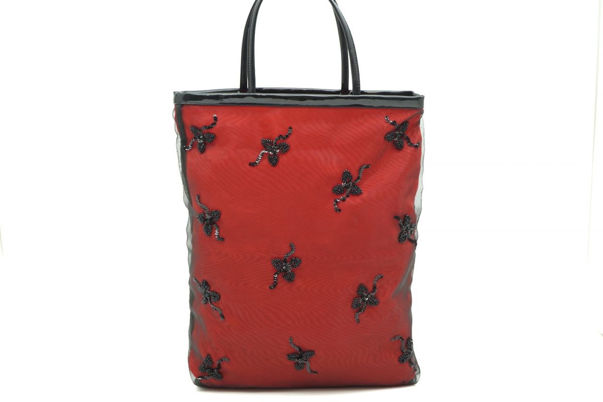D&G ドルガバ ハンドバッグ トート メッシュ ビーズ刺&a...(4)