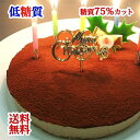 低糖質 誕生日ケーキ 5号 糖質75%カット 生チョコレアチーズケーキ【キャンドル・プレート・メッセージカード付】送料無料 チョコレートケーキ バースデーケーキ 糖質制限 砂糖不使用 小麦粉不使用 卵不使用