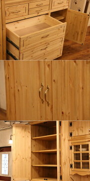 カップボード 幅200 日本製 カントリー 家具 手作り 木 木製 北欧 無垢 パイン材 パントリー レンジ台 白 ナチュラル おしゃれ かわいい 食器棚 収納 チェスト インテリア キッチン ゴミ箱 収納力 引き出し 上置き オーダー キッチンボード