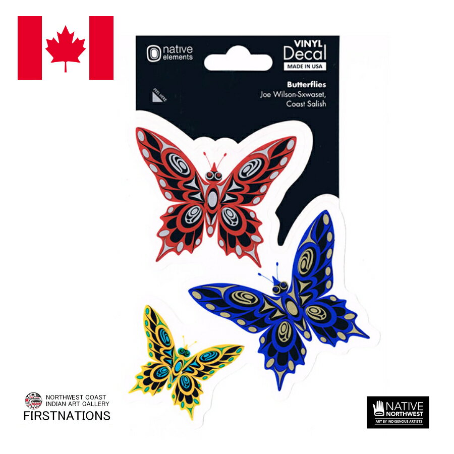 Rakuten - デカール 透明 シール ステッカー バタフライ カナダ 先住民 インディアン 雑貨 DECAL BUTTERFLIES