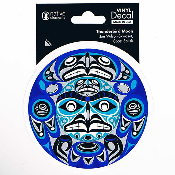 【訳あり 端に破れ】デカール 透明 シール ステッカー サンダーバード ムーン カナダ 先住民 インディアン 雑貨 雷鳥と月 DECAL THUNDERBIRD...