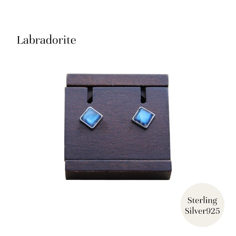天然石 ジュエリー ピアス シルバー 925 ラブラドライト