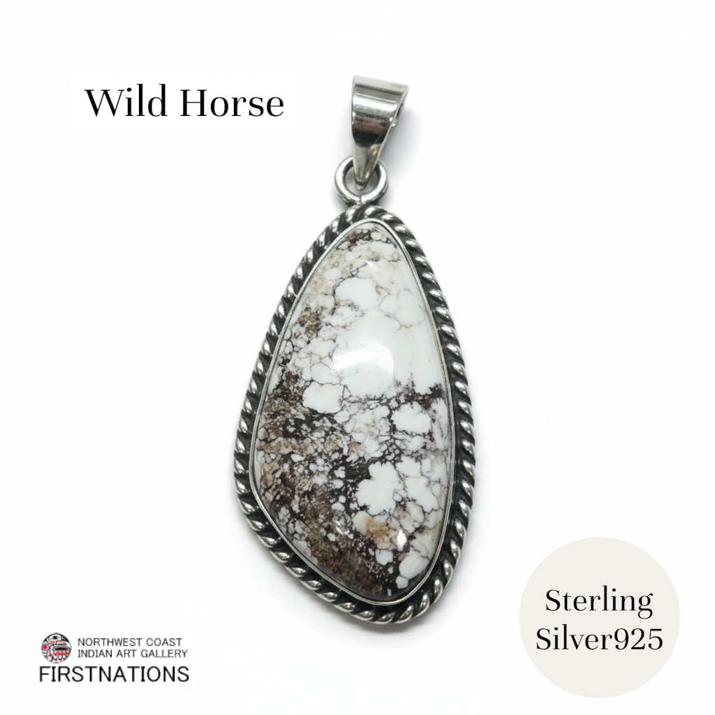天然石 ジュエリー ネックレス シルバー 925 ワイルドホース （ホワイトバッファロー）ペンダントトップ