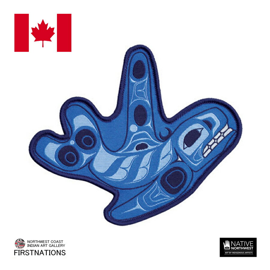 ネイティブ柄 ワッペン カナダ 先住民 インディアン 雑貨 WHALE シャチ