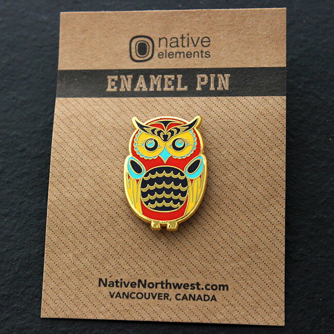 エナメル ピンバッジ ピンズ カナダ 先住民 ネイティブ インディアン アート デザイン OWL 2