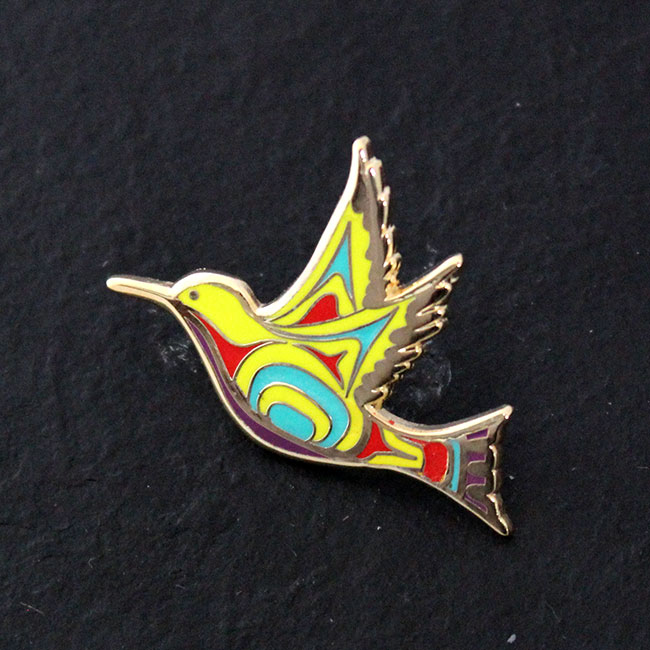 エナメル ピンバッジ ピンズ カナダ 先住民 ネイティブ インディアン アート デザイン Hummingbird ハチドリ