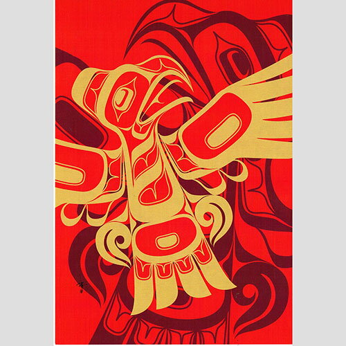 ポストカード ネイティブ アート イラスト デザイン カナダ 先住民 インディアン 雑貨 Eagle イーグル 鷲