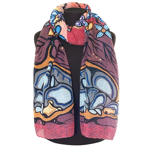 エコ・スカーフ Eco Scarf Sleeping Bears スリーピングベアー カナダ 先住民 ネイティブ インディアン アート エコ・スカーフ Eco Scarf Sleeping Bears スリーピングベアー カナダ 先住民 ネイティブ インディアン アート