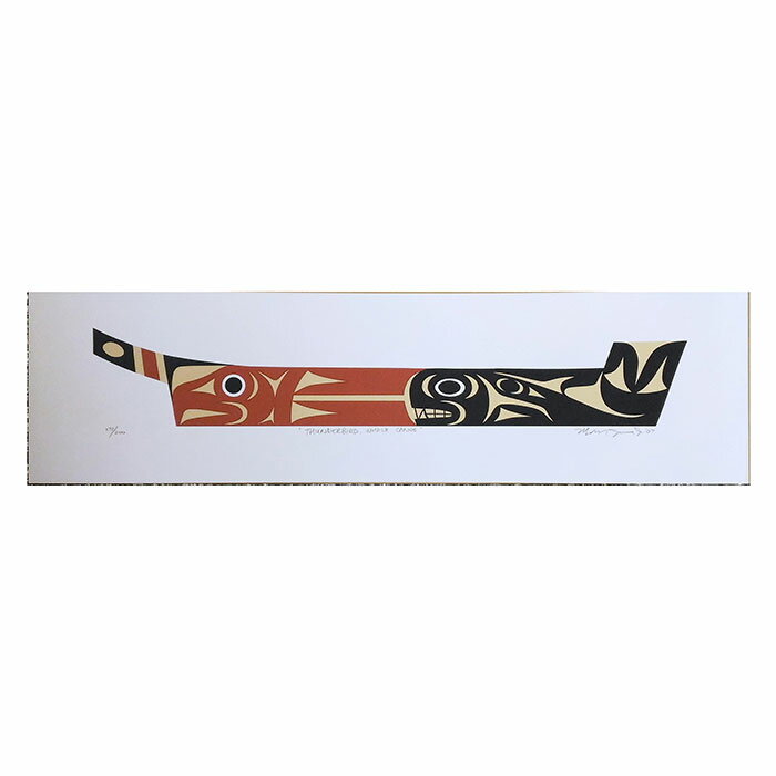 アート シルクスクリーン 絵 画 カナダ 先住民 ネイティブ インディアン 限定エディション 172/200 THUNDERBIRD WHALE シャチ CANOE