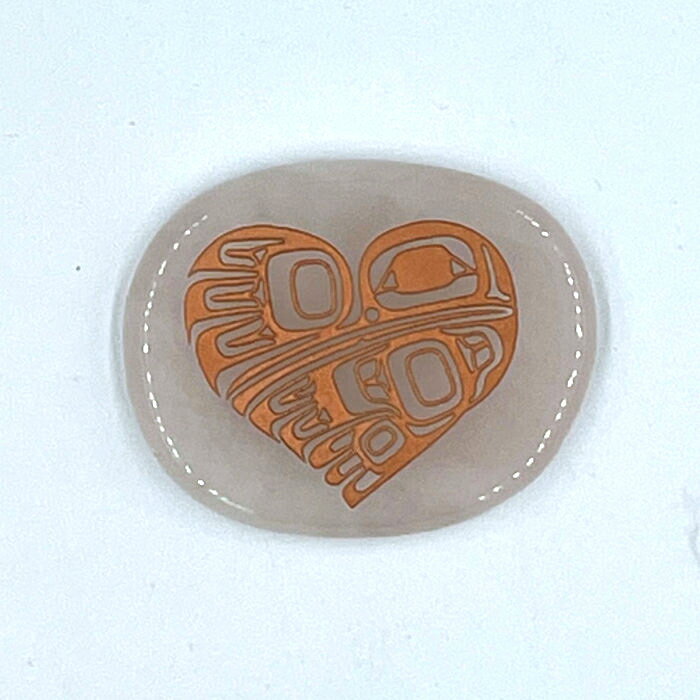 カナダ 先住民 スピリット パワーストーン 天然石 ネイティブ インディアン柄 Hummingbird ハチドリ Heart ローズクオーツ Haida族Gordon White