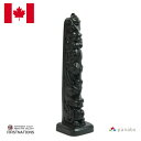 トーテムポール TOTEM POLE レプリカ 黒 カナダ 先住民 ネイティブ インディアン BOMA製 BEAR ベアー 熊 25cm