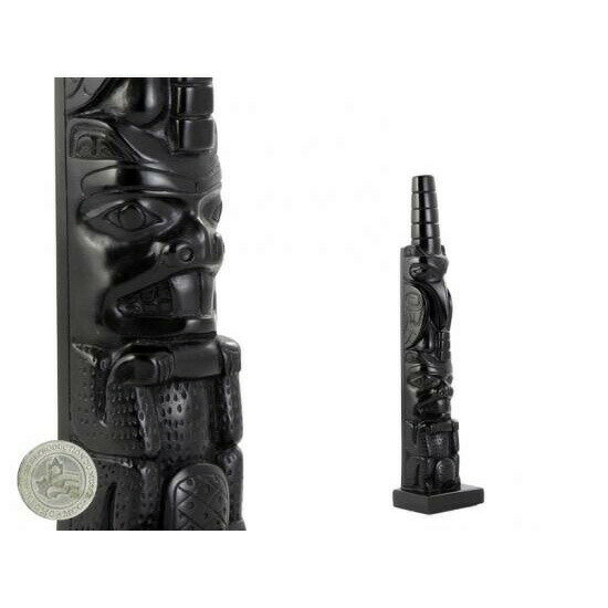 トーテムポール TOTEM POLE 博物館再現品 カナダ 先住民 インディアン CMC製 RAVEN -BEAVER ワタリガラス ビーバー 20cm