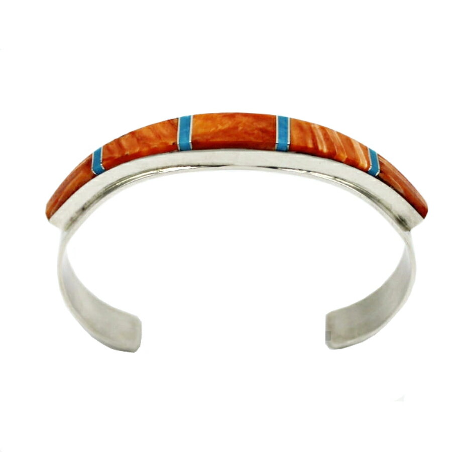 インディアン ジュエリー バングル ネイティブアメリカン NAVAJO ナバホ族 ターコイズ トゲオイスターストーン インレイブレスレット