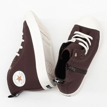 コンバース チャイルド オールスター ライト ハートスタッズ ジップ ハイカットCONVERSE CHILD ALL STAR LIGHT HEARTSTUDS Z HIキッズ ジュニア ファスナー スニーカーチョコレート送料無料 軽量 ハイ HI 子供 女子 キャンバス