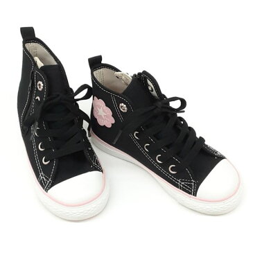 コンバース チャイルド オールスター N フラワー パッチ ジップ ハイカットCONVERSE CHILD ALL STAR N FLOWER PATCH Z HIキッズ ジュニア ファスナー スニーカーブラック 黒送料無料 ハイ HI 子供 女子 キャンバス