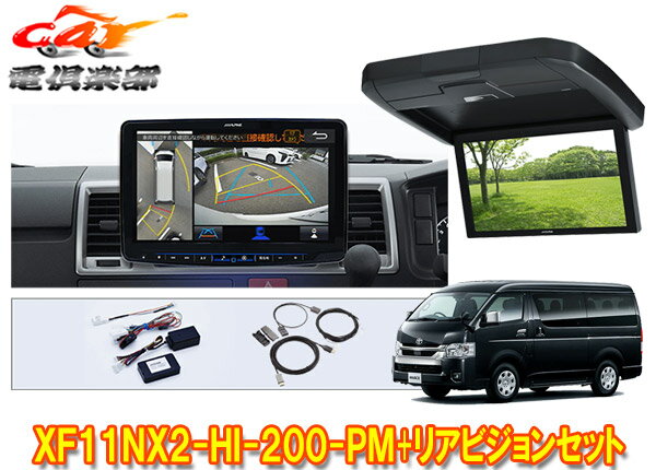 【取寄商品】XF11NX2-HI-200-PM+RXH12X2-L-Bハイエース200系(ミドルルーフ)用パノラミックビュー対応フローティングビッグX+リアビジョン