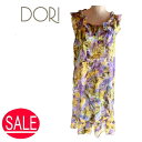ワンピース ノースリーブ 3662 3L XXL ルームウェア お部屋着 袖なしワンピース トップス リラックスウェア ホームウェア イタリア製 おしゃれ フリル 大きいサイズ 送料無料 DORI ドリー