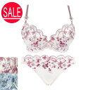 ブラショーツセット 3/4カップ ブラジャー&ショーツセット 336250 脇寄せ ビキニ 上下セット かわいい ピンク ブルー