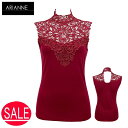 ハイネック トップス 5507A ノースリーブ S レッド ARIANNE アリアンヌ