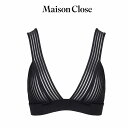MAISON CLOSE メゾンクローズ 608550 ブラジャー トライアングルブラ ノンワイヤー S M L ブラック セクシー プレゼント BANDE A...