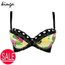 プッシュアップ ブラジャー 3/4カップ 水玉 ドット 花柄 美胸 盛りブラ F2243 花柄 C70 Kinga キンガ