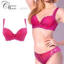 Chasney Beauty チェスニービューティー 3/4カップ ブラジャー レディース Chicago lace シカゴレース キャバレー ビビットピンク ...