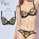 Chasney Beauty チェスニービューティー 3/4カップ ブラジャー レディース MILA レース ブラック ウェイクアップブラ ナイロン コットン ...