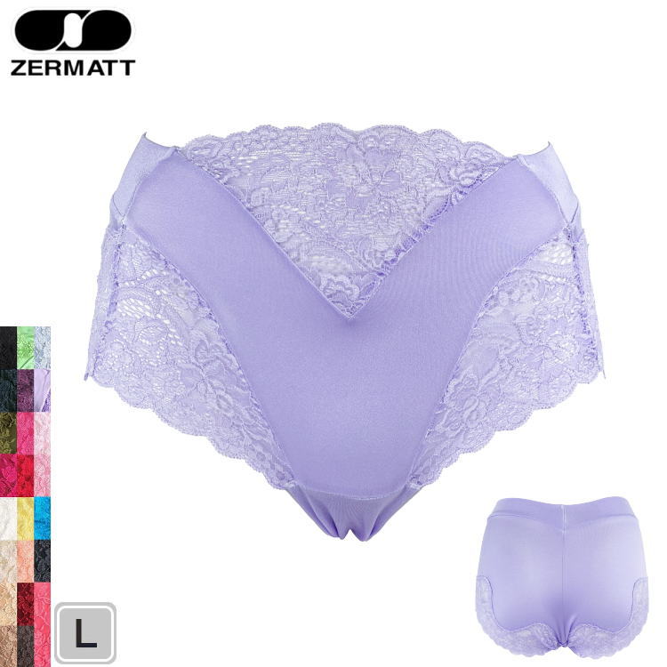 ZERMATT ツェルマット スタンダードショーツ ショーツ 2448 L レディース 深履き デイリーショーツ 普段履き 普段用 レース 日本製 ストレッチレ...