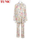 TUNIC チュニック 衿付き パジャマ 29312P 全開タイプ ルームウエア 綿100% 長袖 フリーサイズ お部屋着 日本製