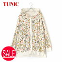 TUNIC チュニック パーカー 羽織 6636 綿混 長袖 オフ プリント フリーサイズ 日本製 リラックス ルームウェア ホームウェア おしゃれ 送料無料 ...