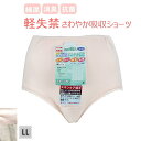 吸水ショーツ 綿100％ 軽失禁 37774 LL 2L XL パット付き レディース 無地 インゴム