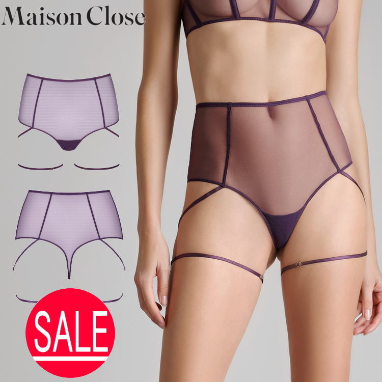 【展示会アイテム 展示品】 Maison Close メゾンクローズ ハイウエストTバック Tバックショーツ 560690 パープル S 36 セクシー L’A...