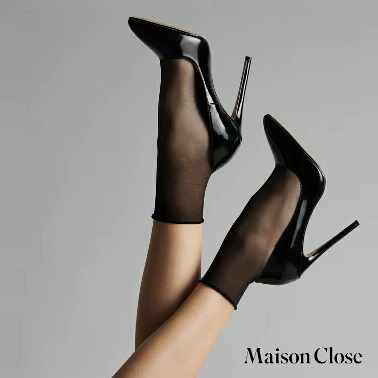 MAISON CLOSE メゾンクローズ 560955 ソックス 10デニール ブラック シルキー