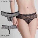 MAISON CLOSE メゾンクローズ 608303 タンガ Tバック ショーツ S〜M L〜XL オープン可 ブラック セクシー ギフトBOX 総レース オ...