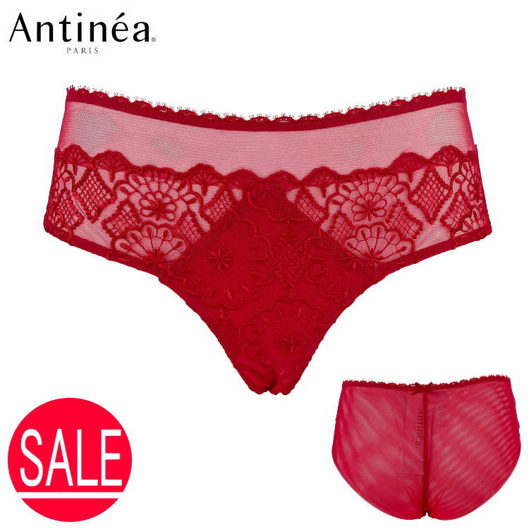 Antinea アンティネア ショーツ レディース 40 L CCC0422 レッド 高級インポートランジェリー レース使いが美しい アンティニア