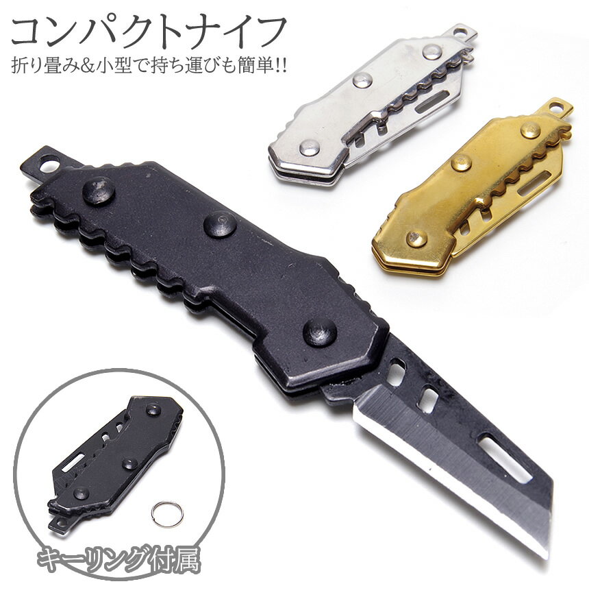 ナイフ ミニナイフ 折りたたみ式 コンパクト キャンプ 釣り アウトドア キーリング付属