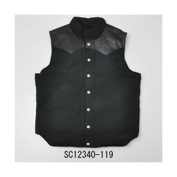 シュガーケーン ダウンベスト メンズ 【送料無料】SUGAR CANE シュガーケーン SC12340 T/Cウェザー LEATHER YORK DOWN VEST ウエスタンダウンベスト