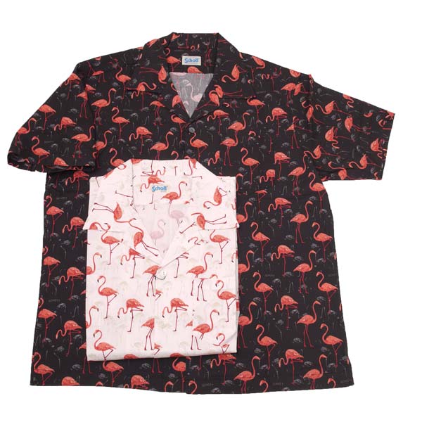 Schott ショット3115055 アロハシャツHAWAIIAN SHIRT FLAMING ハワイアンシャツ フラミンゴ アロハ