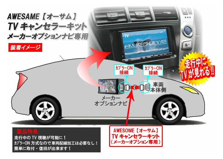 トヨタ カリーナ 特別仕様車（Siマイロード　Tiマイロード）（H13.01〜H13.11）メーカーオプションナビ専用 走行中にテレビが見れるTVキット/テレビキット/テレビキャンセラー02P05Nov16