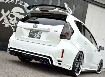 【ROWEN/ローエン】フロントバンパー・サイドステップ・リヤハーフスポイラー 3点キットPRIUSα(ZVW41) CROSS BLAZESTYLE KIT *FRP+Carbon製 未塗装02P05Nov16