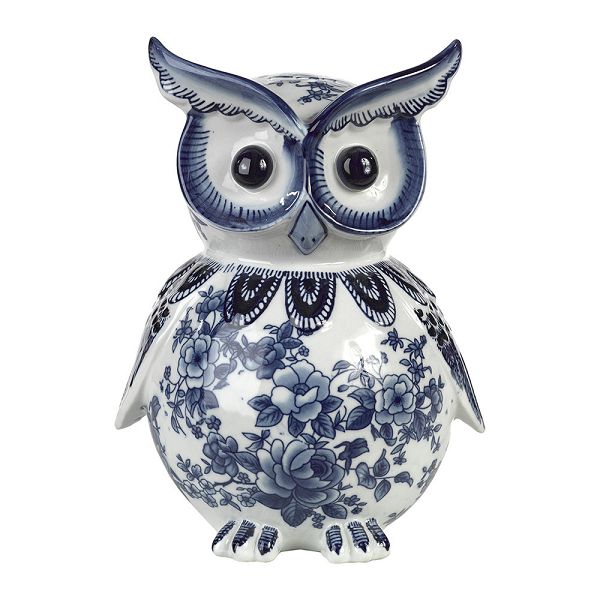 Rakuten - 磁器貯金箱　マネーバンク　フクロウ　Porcelain Money Bank - Blue/White Owl　PPB-O