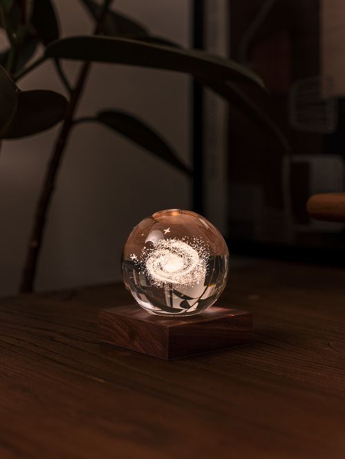 Amber Crystal Light Galaxy ガラスライト G025GA 銀河系 ガラス球 φ8cm 8×8×12cm ギフト 贈り物 お洒落