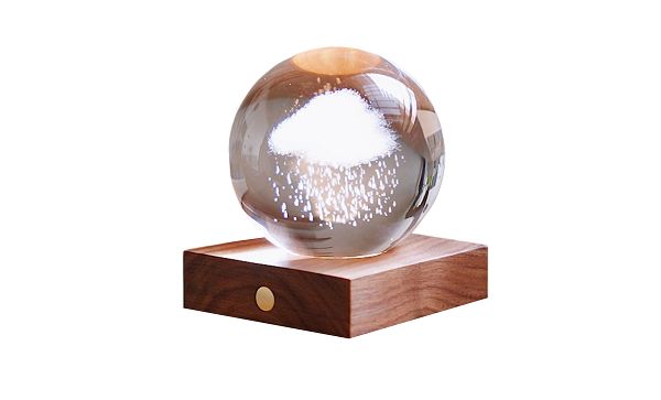 Amber Crystal Light Rain Cloud ガラスライト G025RA 曇雨 ガラス球 φ8cm 8×8×12cm ギフト 贈り物 お洒落