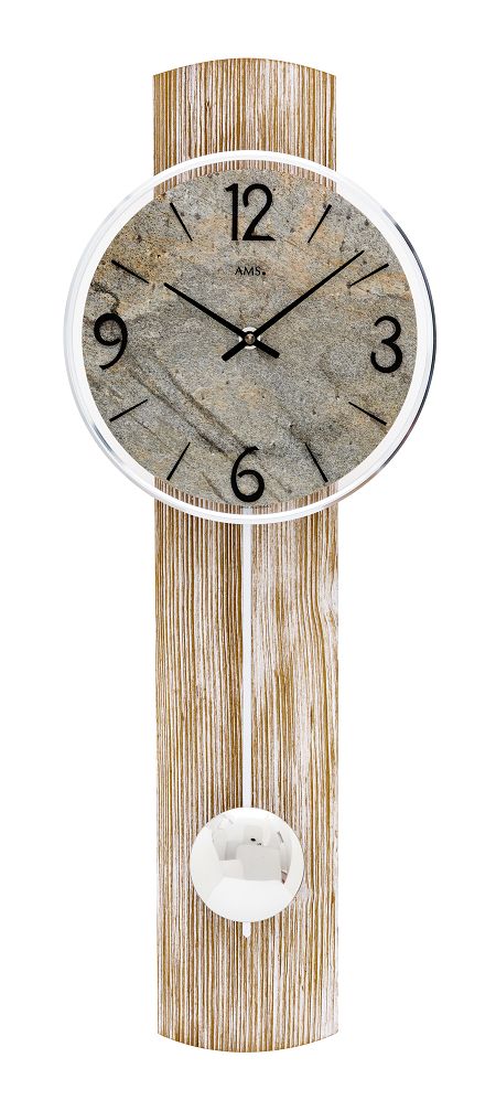 AMSアームス振り子時計　7465　ドイツ製 AMS掛け時計　アームス掛け時計 天然木 ストーン文字盤