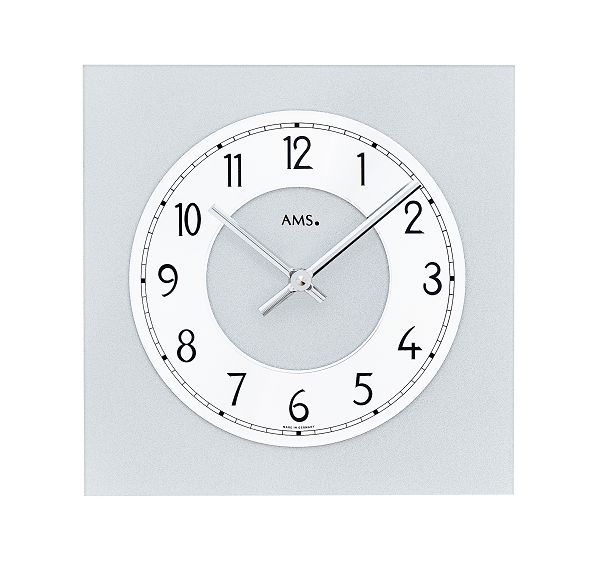 お洒落な掛け時計　AMS掛け時計　アームス壁掛け時計　ウォールクロック　ドイツ　AMS9684　スクエア　アラビア数字【送料無料】