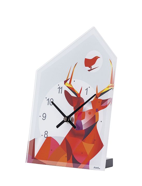 AMSアームス置き時計　ガラス　1251　ドイツ製 AMS置き時計　アームス置き時計　鹿